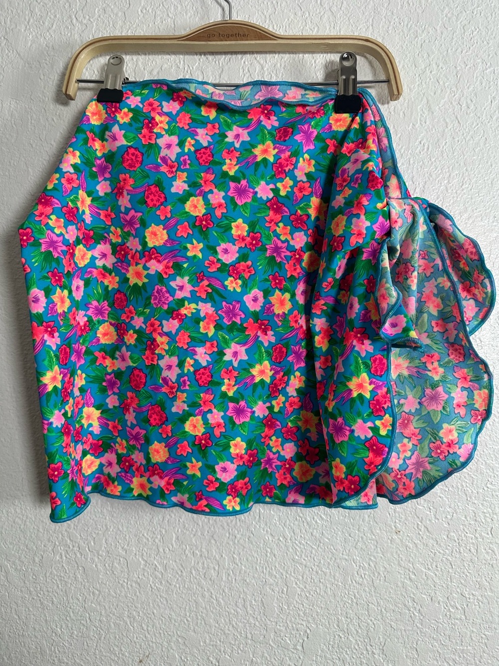 Victoria Secret Swim Neon Tropical Floral  Wrap/Mini Sarong Size M